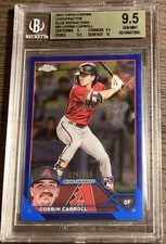 Corbin Carroll 2023 Topps Chrome Rookie RC #95 Logofractor Blue Refractor /150