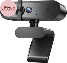 1080P Webcam Computer Camera with Microphone  Wide View - Auto Light Correction