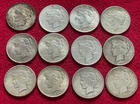 12 LOT Peace 90% Circulated Silver Dollars Mixed Dates SEE PICS for Condition