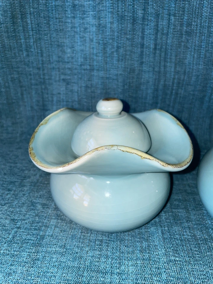 Southern Living At Home Creamer & Sugar Set; Robins Egg Blue; Toscana Collection - Image 3 of 4