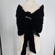 Black Velvet Wrap Shawl With Rhinestones Prom Formal Party OS