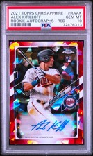 2021 Topps Chrome SAPPHIRE #RA-AK Alex Kirilloff AUTO (RC) ROOKIE RED 2/5 PSA 10