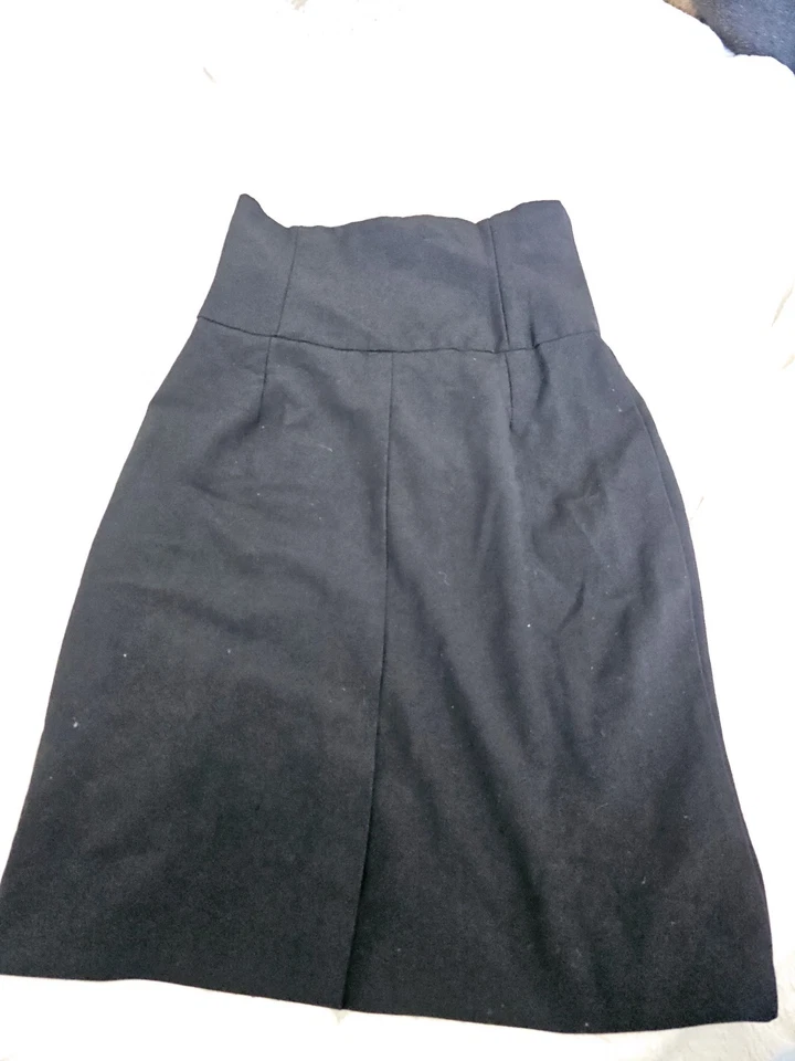 Wet Seal Womens Skirt Size 9 Y2k Black 1950s Brocade Pencil Stretch Dressy AT - Image 4 of 4