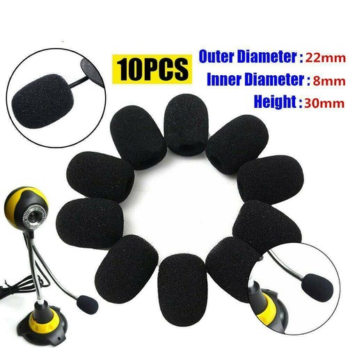 10X Mini Microphone Windscreen Foam Cover for Mic Lapel Lavalier Headset Black - Picture 4 of 12