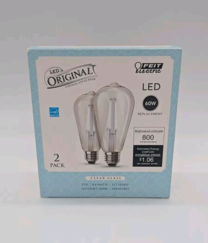 Feit Electric ST19 Clear Glass Vintage Style LED Bulb Daylight 60 Watt
