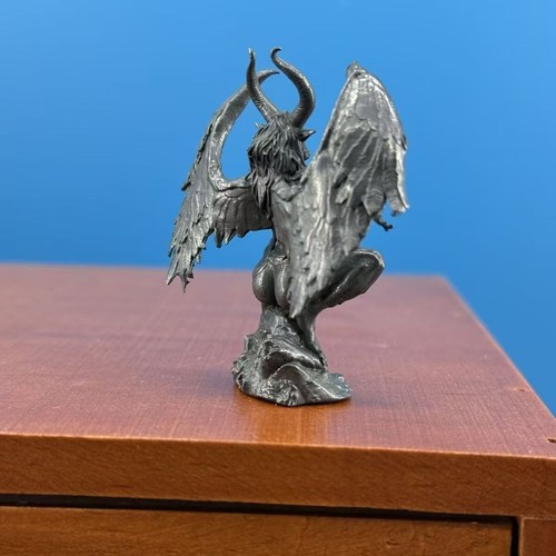 Retro latón cabeza de cabra dios de la muerte egipcio Satanás oscuro culto líder ornamento - Imagen 5 de 10