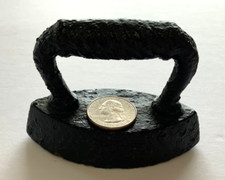 Vintage Miniature Cast Iron Doll Sad Iron Salesman Sample Mini Flat Swirl Handle