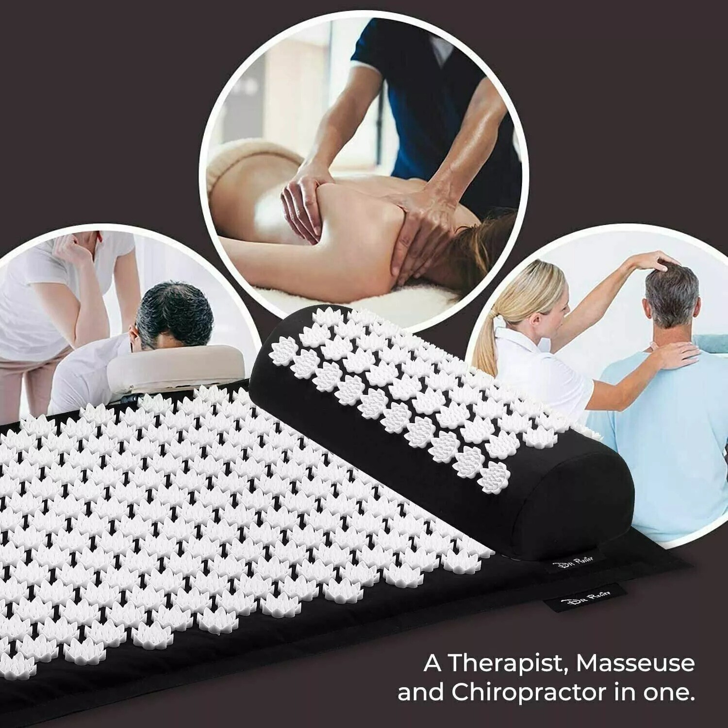 Acupressure Mat & Pillow Massage Set For Neck Back Acupuncture Point Nerve Pain