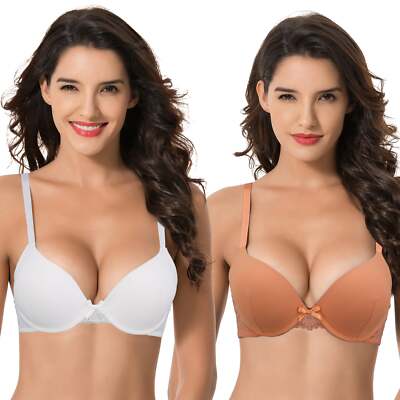 Women's Plus Size Push Up Add 1 Cup Underwire Perfect Shape Tshirt
