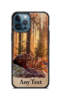 Grizzly Bear & Crow Fall Harvest Phone Case For iPhone 14 Samsung s22 Google