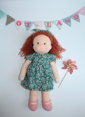 14,5'' Waldorf Doll, Collectible doll, Rug doll, Eco toy, Natural fiber, Wool Toy