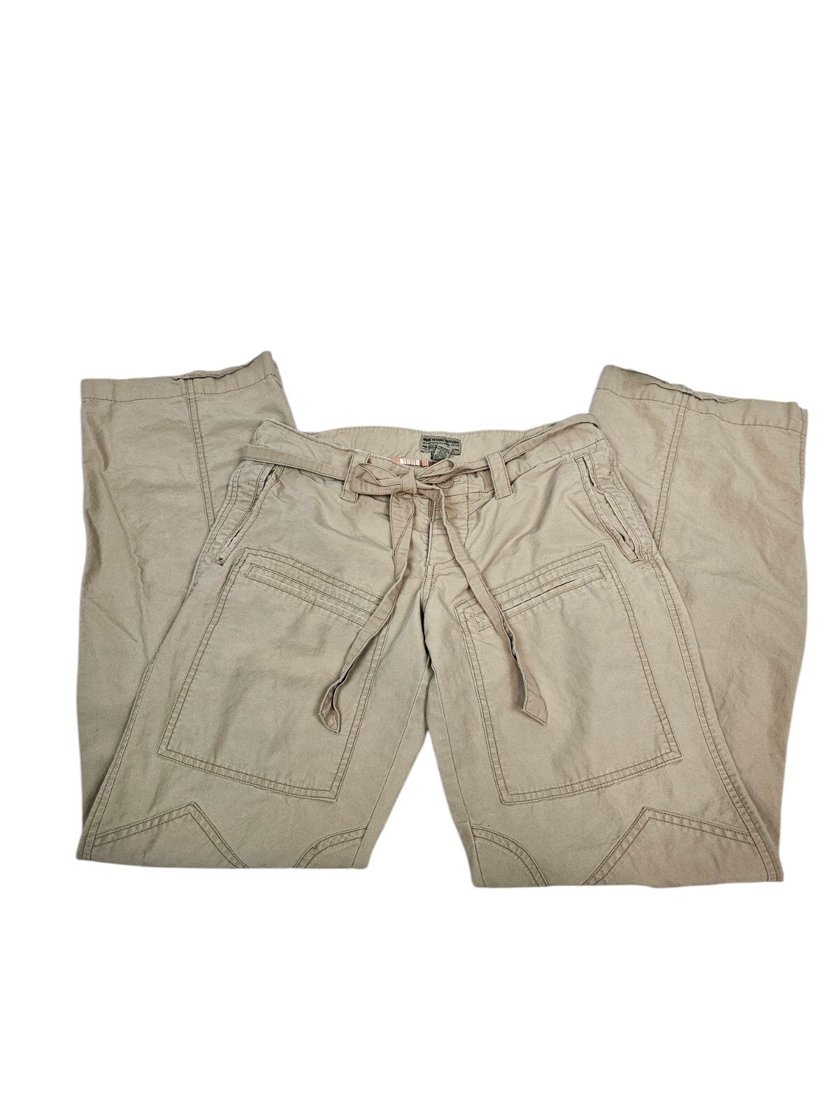 Vintage Y2K American Eagle Khaki Cargo Straight Leg Utility Pants Size 2 U5