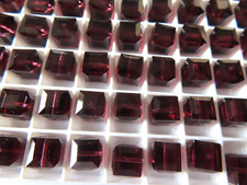 12 Swarovski Crystal Cube Beads in 8mm Burgundy. 5601