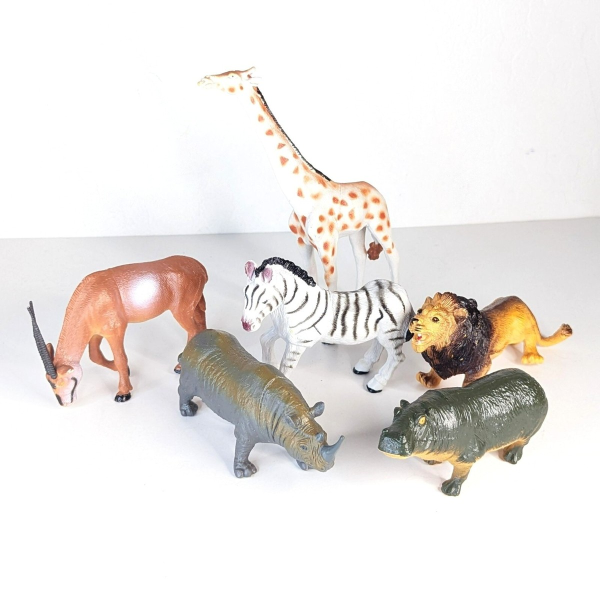 Vintage 1998 Toy Major Safari Animals LOT of 6 Giraffe Gazelle