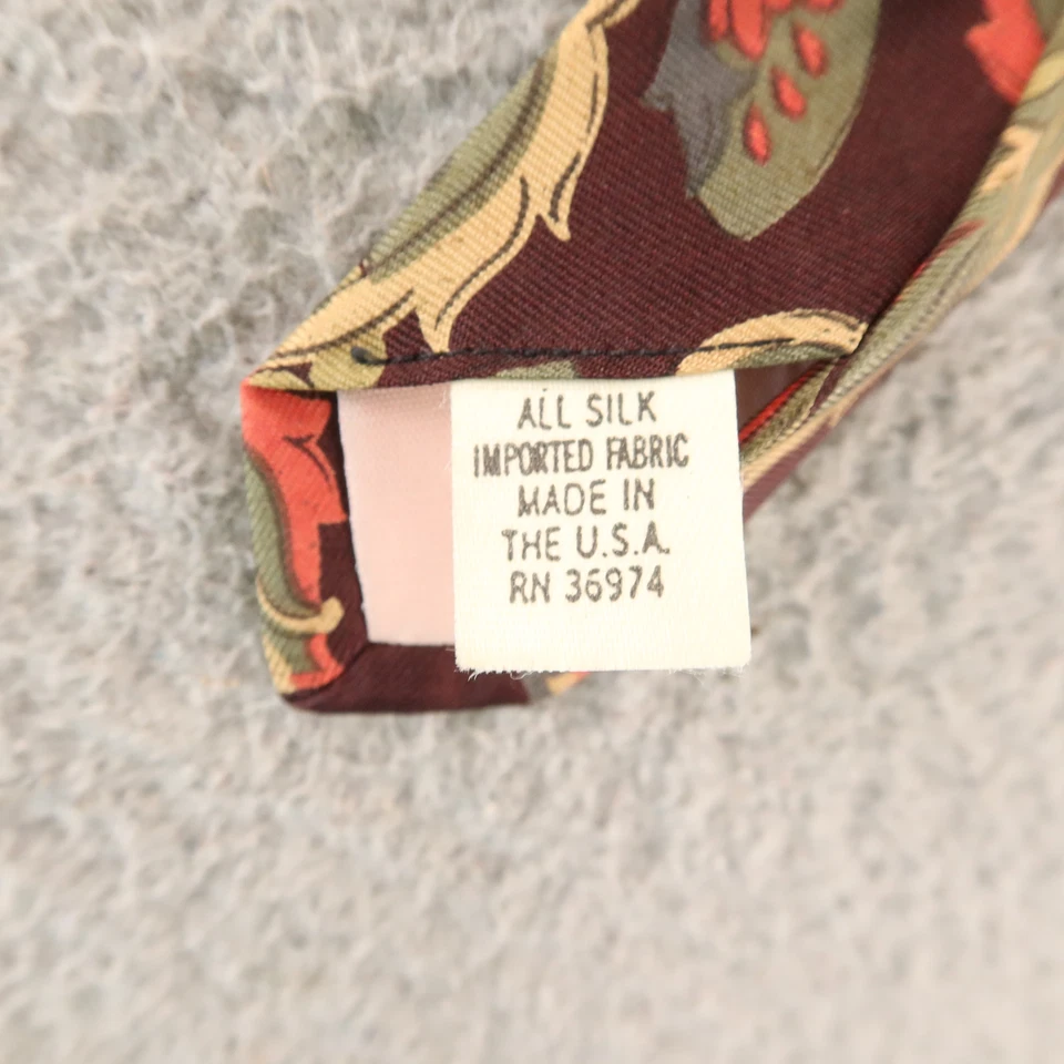 Corbata Stafford verde borgoña cachemira 100 % seda hecha en EE. UU. 3,75" Foto 4 de 4