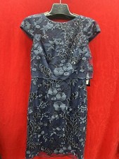 ADRIANNA PAPELL DRESS/LINED/RETAIL$119/LENGTH 39/SIZE 4/ NEW W TAG/NAVY