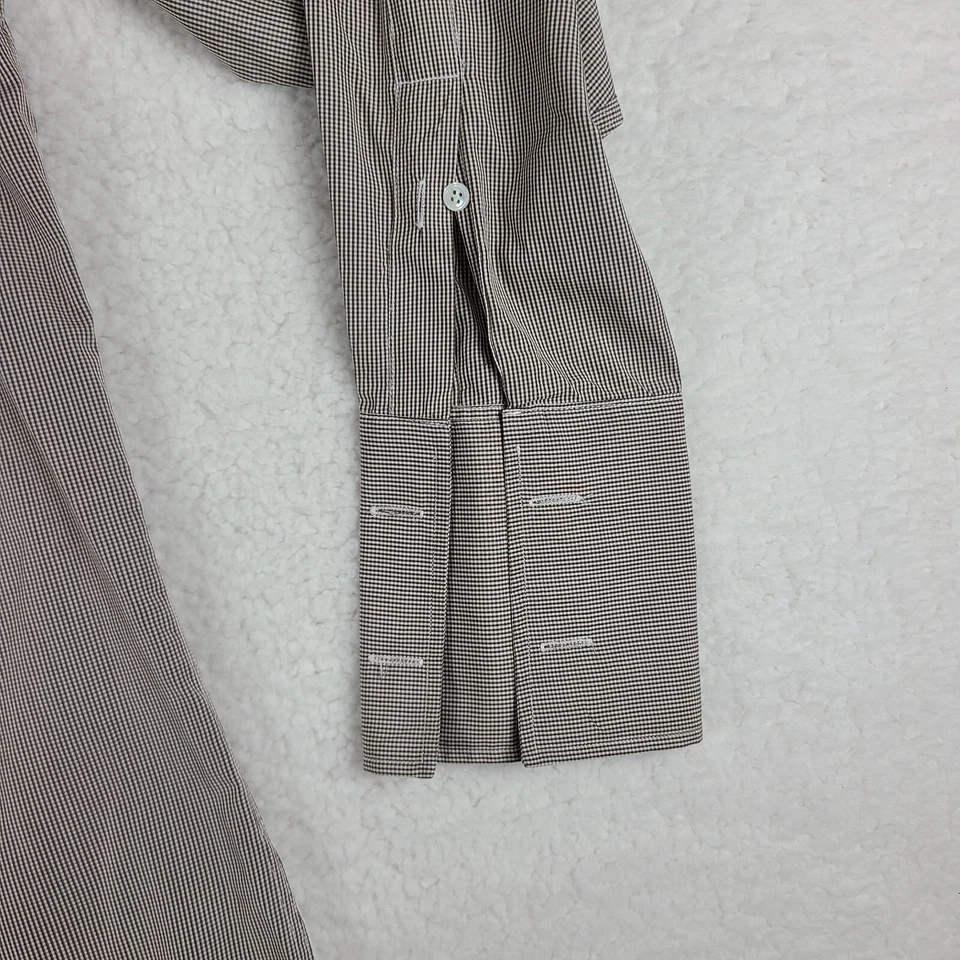 Purple Label Ralph Lauren Dress Shirt Mens 16 34/35 Brown 140 2 Ply Button Up - Image 2 of 4