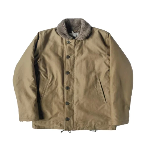 Bronson Heavy-Duty N-1 Deck Jacket Plain Version Jungle Cloth Wool Lined Coat - Picture 4 of 36
