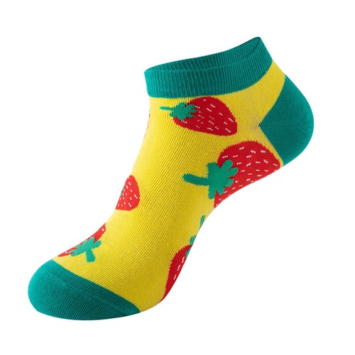 Crew Socks Fruit Printed Foot Socks Sweat Absorption Hosiery Casual Cotton Socks - Foto 14 di 26
