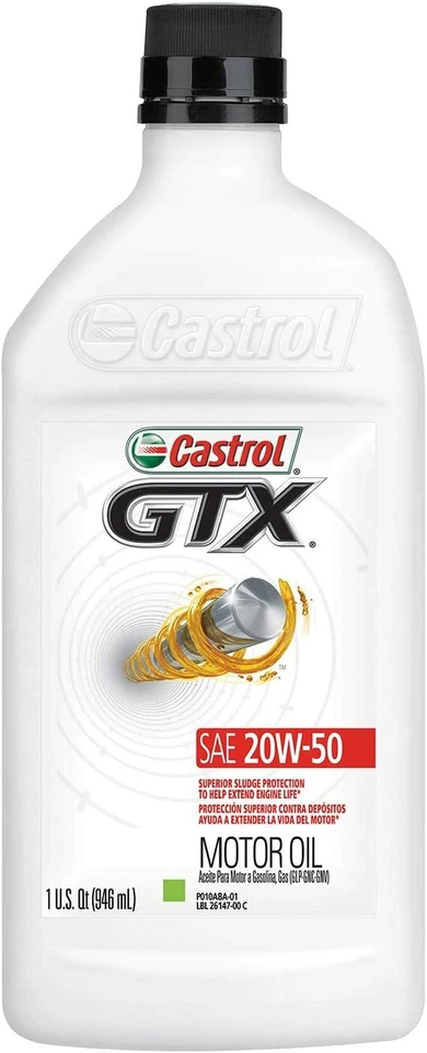 Aceite de motor convencional Castrol 06147 GTX 20W-50 - 1 cuarto, (paquete de 6) Foto 2 de 2