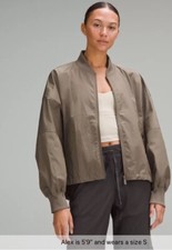 Lululemon Lightweight Hem-cinch Bomber Jacket Xl (uk 16-18) Nomad New Rrp £148