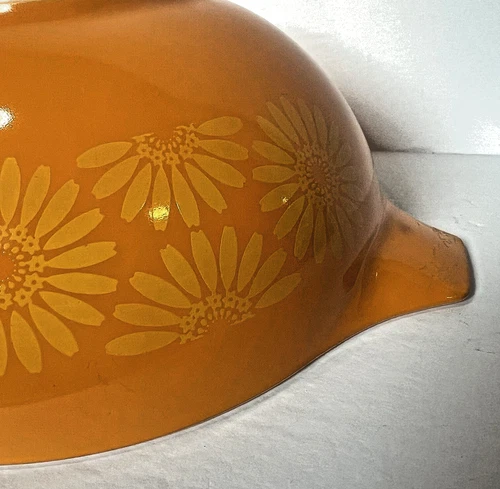 VTG 1950s Fun PYREX Model 444 Orange & Yellow 4 Qrt.  Mixing Bowl