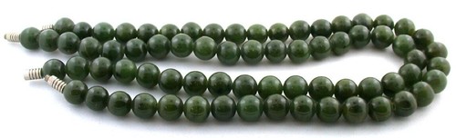 Two 10mm AAA Round Natural Canadian Green Jade Beads 13 Inch Strand & Clasp JB13 - 第 1/2 張圖片