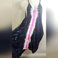 Bohemian dress pink and dark Grey v Neck plus size