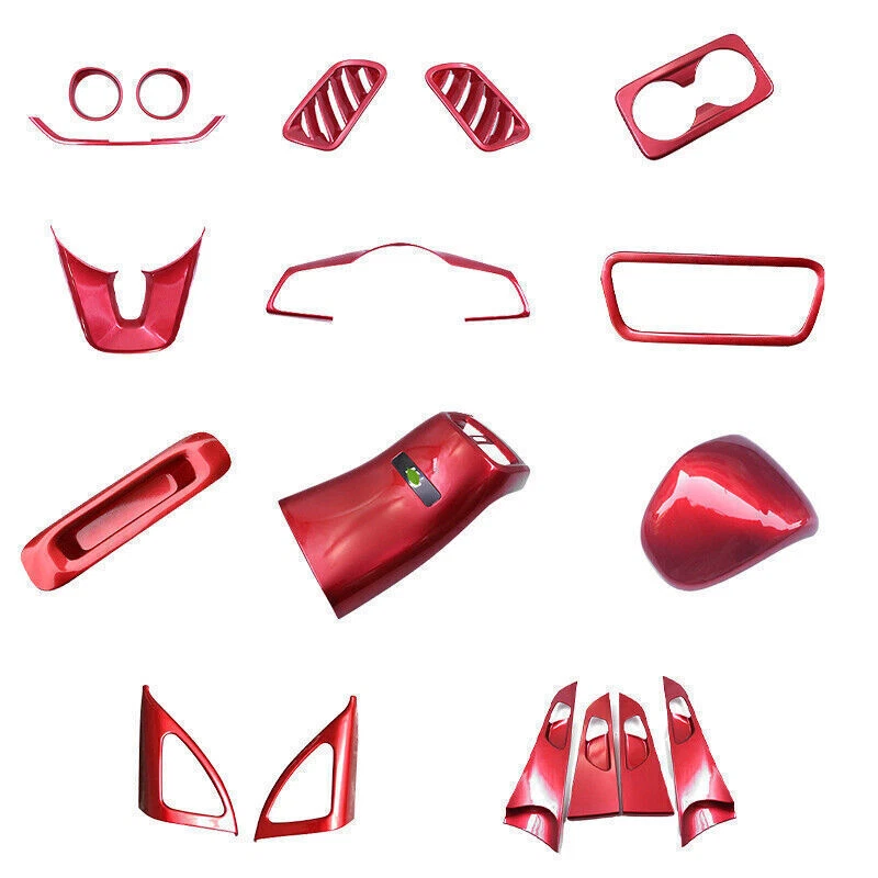 For Kia Forte 2019-24 Sport Red Full Dash Set interior Decor Trim Decal Kit Foto 2 de 4