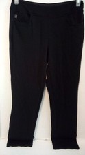 Belle Kim Gravel 12 Ponte 5-Pocket Straight-Leg Black Pants Inseam 28" A623553