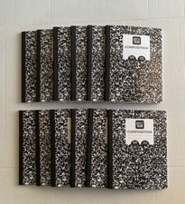 12 composition notebooks 100 sheets wide ruled 9.75x7.5in Brand New