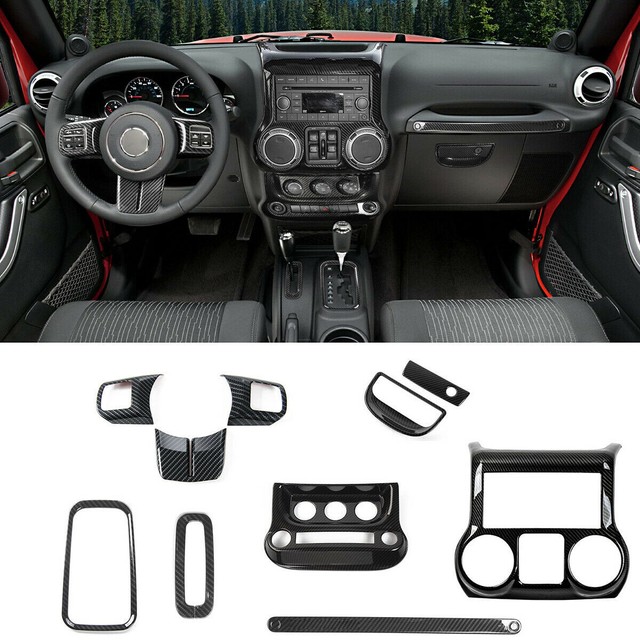 Carbon Fiber Inner Decor Trim Cover For Jeep Wrangler JK Unlimited Accessories eBay
