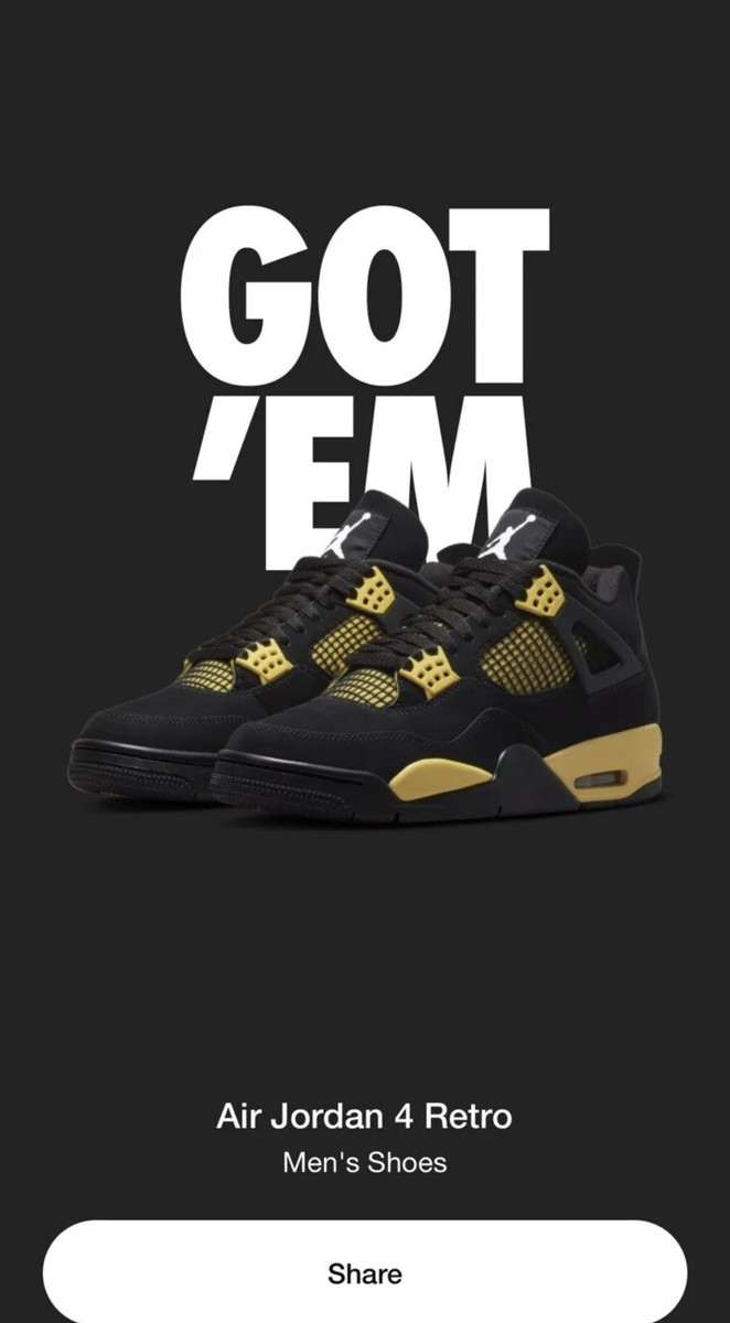 Jordan 4 Retro Thunder Yellow Size 11.5 2023 CONFIRMED ORDER | eBay