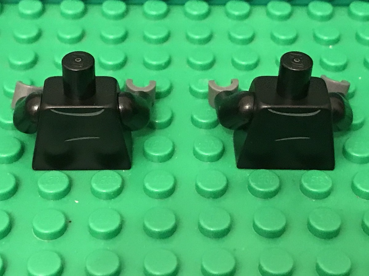 Lego 2 Black Suit W/ Tie Pattern Mini Figures Torso With Dark