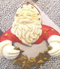 Christmas Vintage Santa Claus Ornament Pre-owned Hard Plastic Or Resin 5 4.75