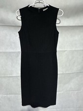 J.CREW $148 Black Ponte Knit Sleeveless Sheath Dress Size 6 Lined Career Office