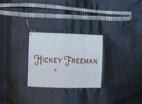 Hickey Freeman Lindsey Recent Navy Blue Striped Two Button Suit 42L - Picture 16 of 16