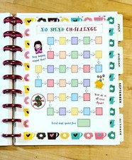 No Spend Challenge Two Sided Dashboard Insert for use with Classic Happy Planner