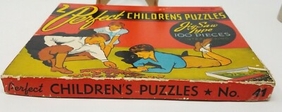 Vintage 2 Perfect Children's Puzzles Jig Saw Type Interlocking No