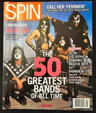Spin Magazine Feb 2002 50 Greatest Bands Featuring KISS, AC/DC, Led Zep and more
