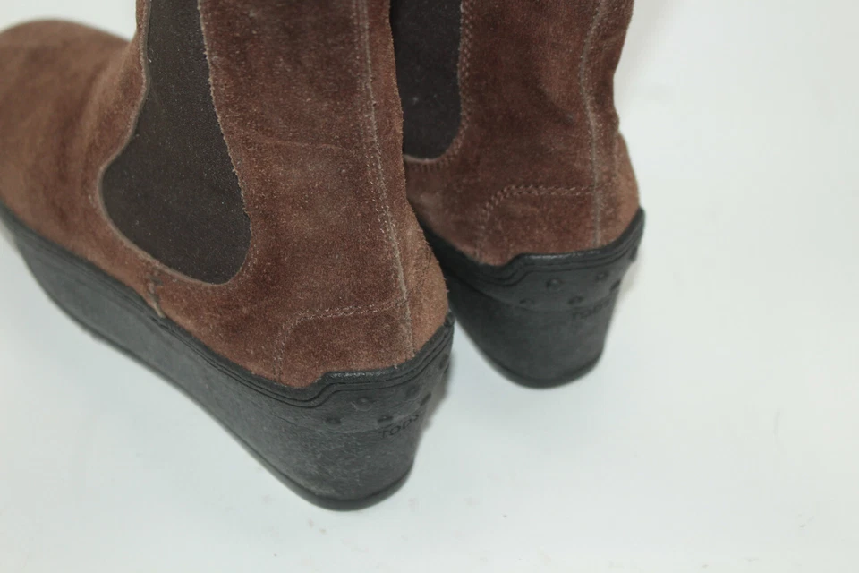 TOD'S Mujer Zapatos Botas Plataforma Talla 6 Europa 36.5 Gamuza. Made in Italy S9244 Foto 4 de 4