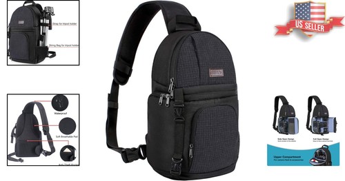 DSLR/Mirrorless Camera Sling Bag with Hidden Pocket & Adjustable Strap - 15.7" - Picture 2 of 8