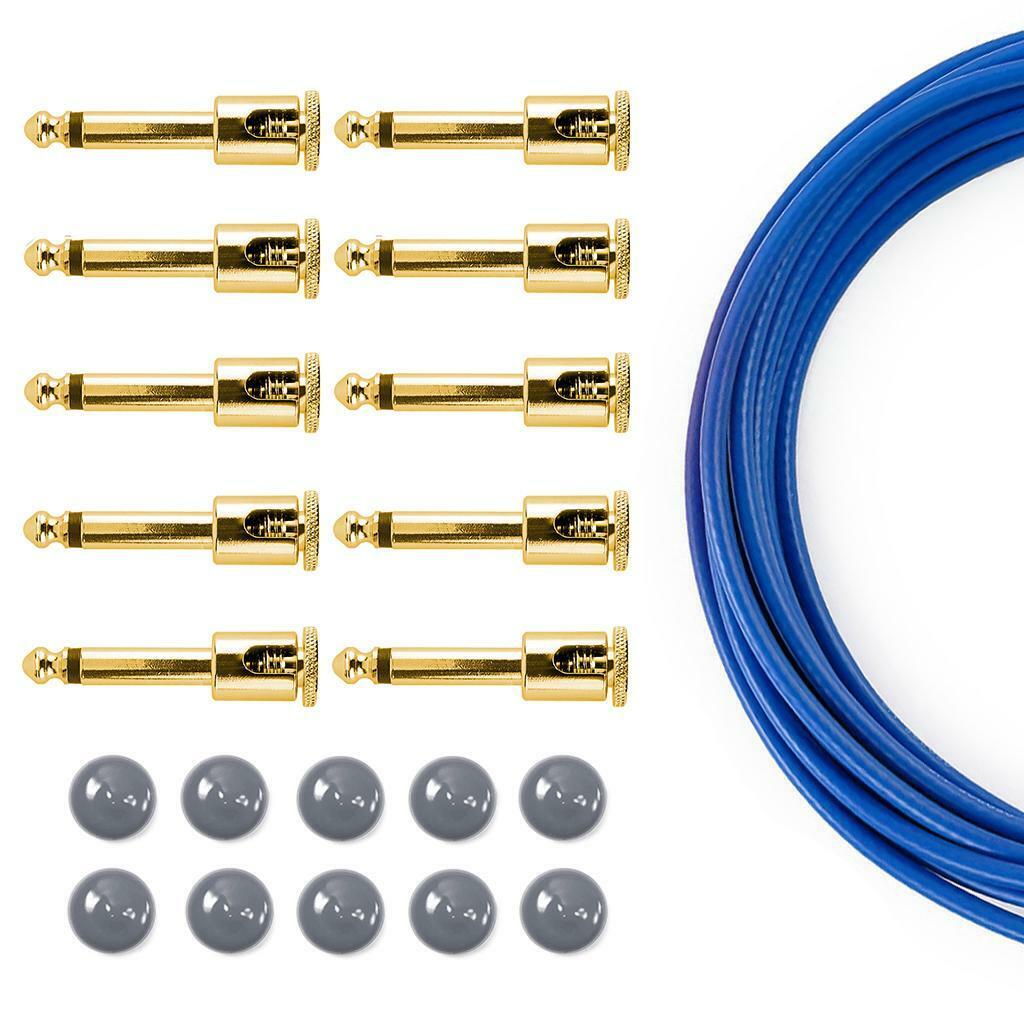George L's .155 Solderless Pedalboard Cable Gold Gray & Blue Kit |10/10/5 Popularne NOWOŚĆ