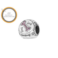 Paw, Heart Bead Charm, 3 Sided Paw Charm, Animal Charm, Pet Charm, Women Gift