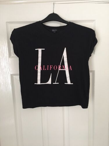 Girls New Look Black LA California Tshirt Age 9 Excellent Condition Hardly Worn