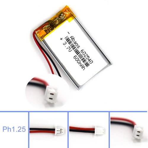 3.7V 600mAh Battery Lipolymer 602540 Rechargeable Cell for Lamp Led Camera GPS - Foto 7 di 16