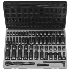 Grey Pneumatic 59pc 3/8" 6pt SAE & Metric+Short and Deep Duo-Socket Set 81659CRD