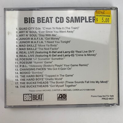 Big Beat CD Sampler Promo Quad City DJs Junior Mafia Foesum