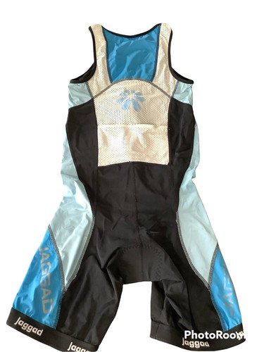 Jagged One Piece Cycling Suit Size M Blue Athletic Bike Bicycle Riding Active - Picture 2 of 7