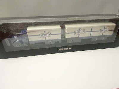 1/43 Bussing 8000 S13 Kofferzug ''Sanella'' truck & trailer LE 504 Minichamps
